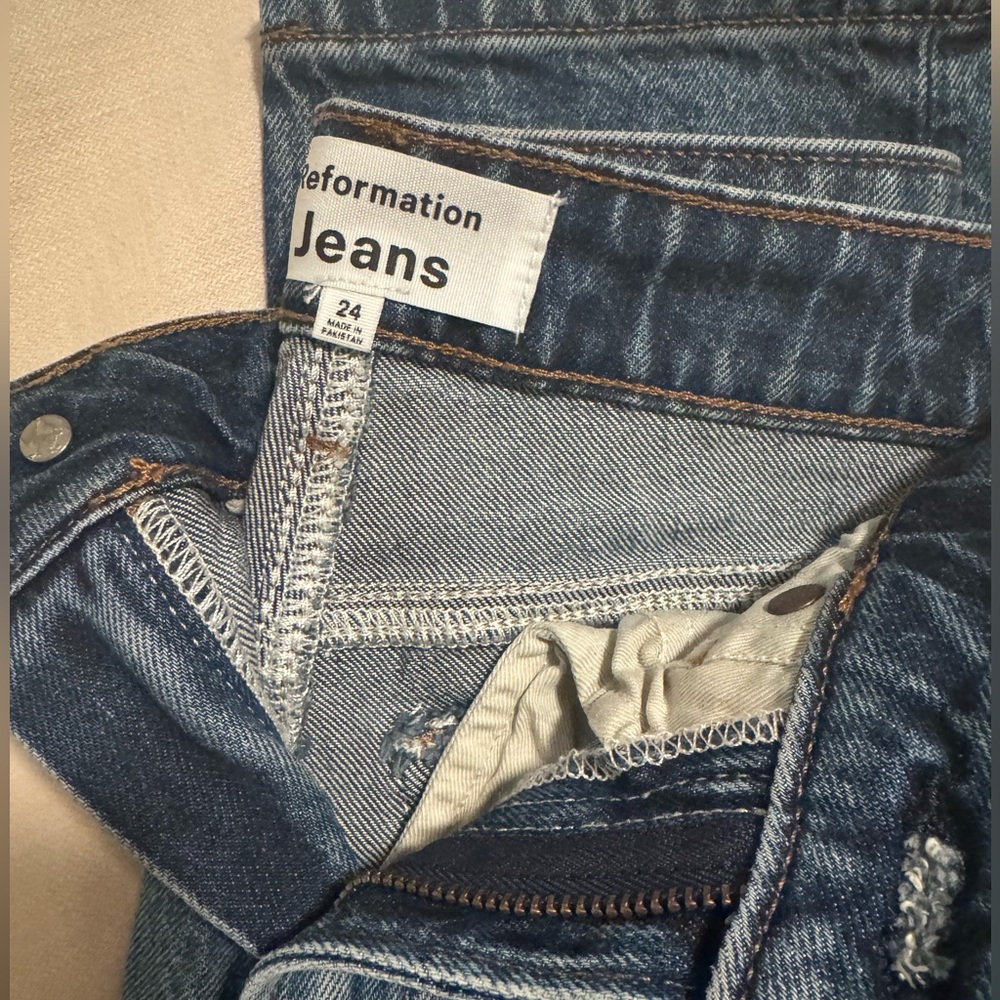 Reformation | Dark Blue Straight Jeans - Picture 5 of 7